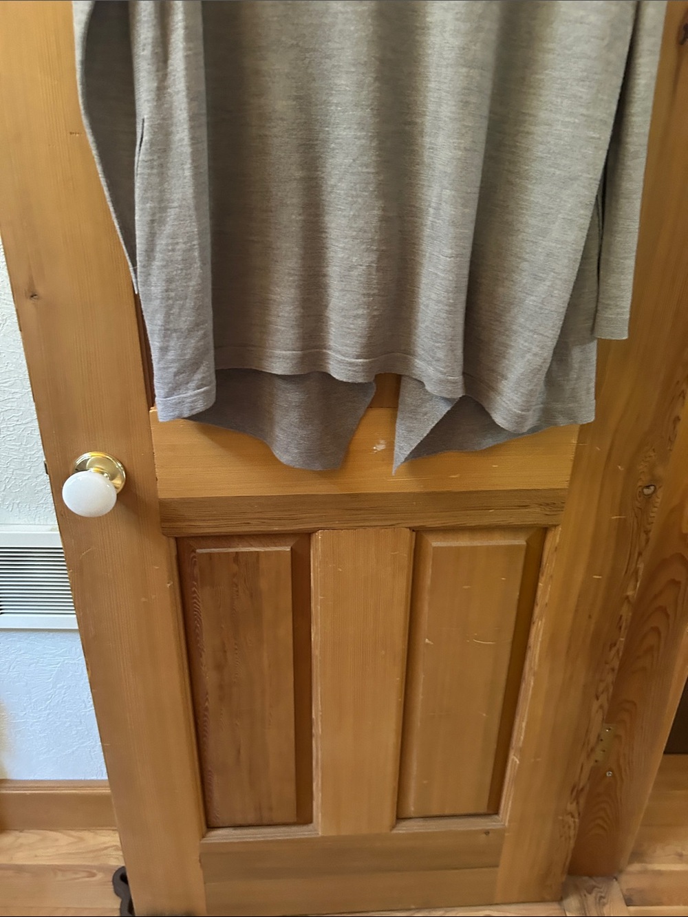 Eileen Fisher Light Gray Open-Front Drape Cardigan - Picture 7 of 9